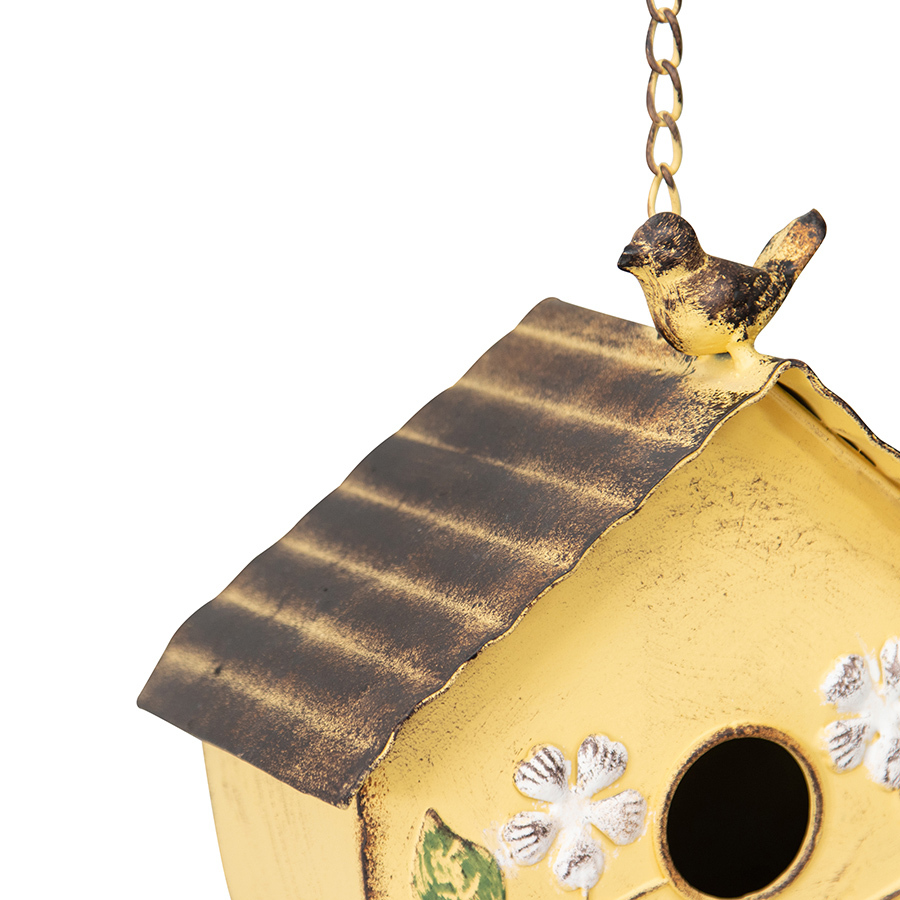 Hut Shaped Decorative Metal Hanging Birdhouse