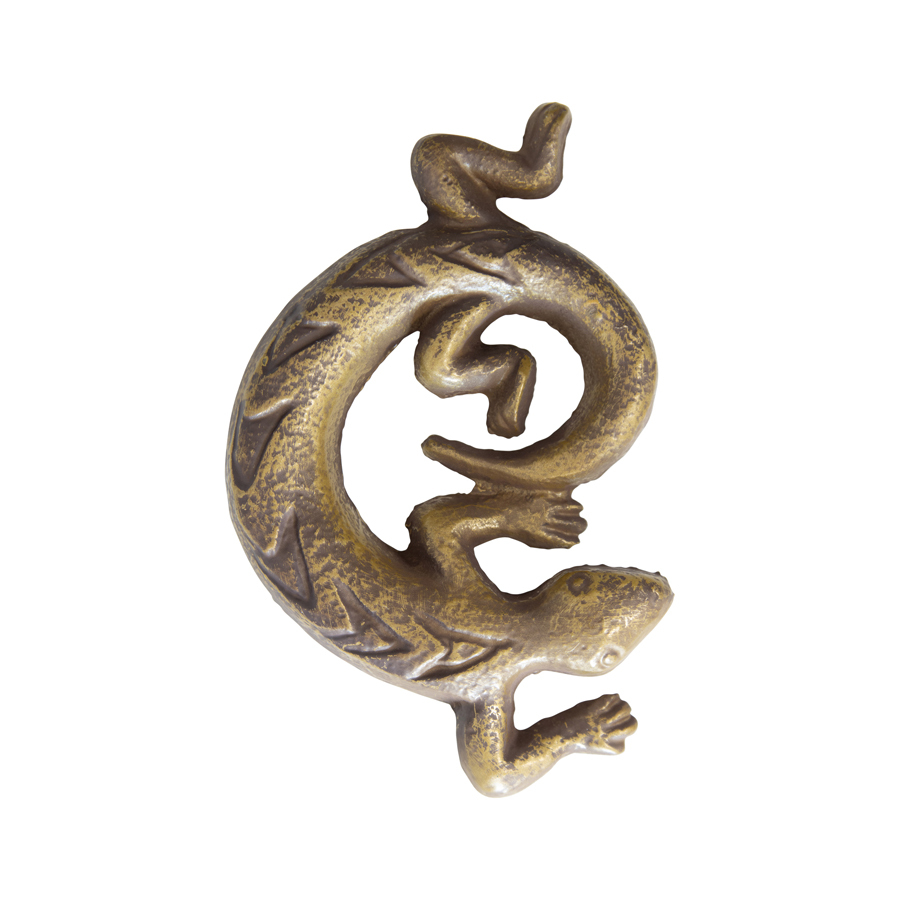 Willow &amp; Silk Metallic 17cm Curled Up Gecko Paperweight/Office Ornament