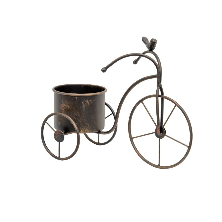 Willow &amp; Silk Metal 39.5cm Bicycle Garden Pot/Planter w/ Bird