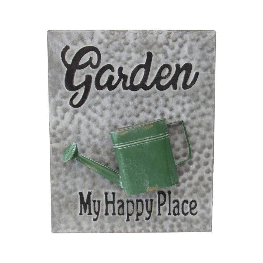 Willow &amp; Silk Plaque Sign 48cm &#39;My Happy Place - Garden&#39; Wall Art