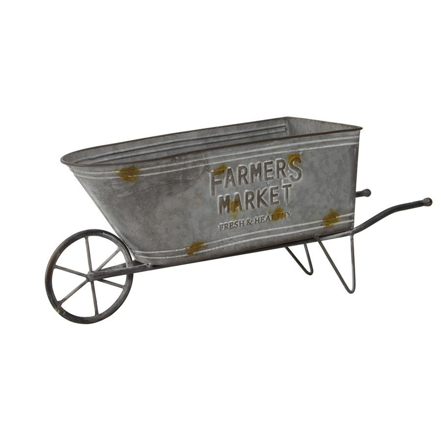 Willow &amp; Silk Metal 49cm &#39;Farmers Market&#39; Garden Wheelbarrow Pot/Planter