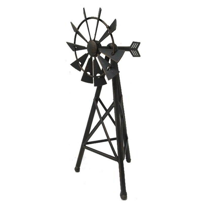 Willow &amp; Silk Black Windmill Garden Ornament