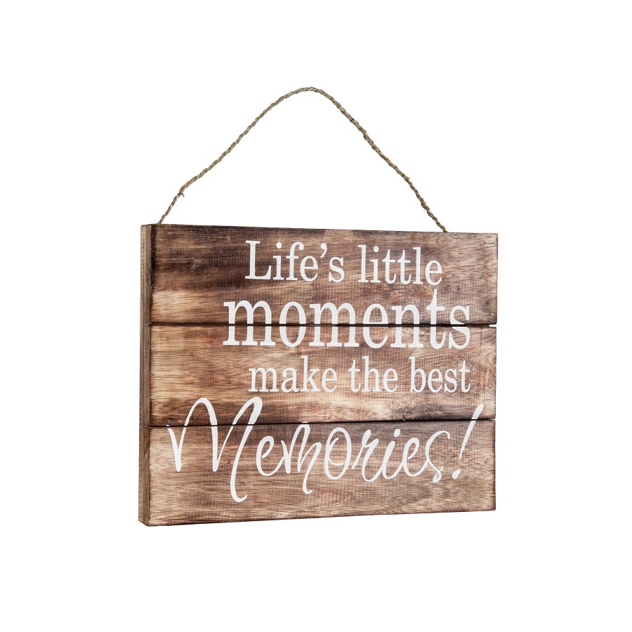 Willow &amp; Silk Handmade Wooden 40cm Life &#39;Little Moments&#39; Sign Wall Art