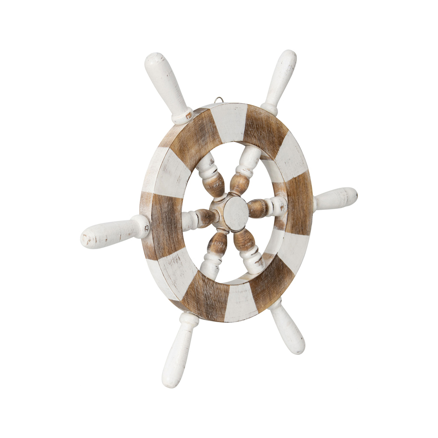 Willow &amp; Silk Handmade 50x3cm Ship Wheel Nautical Wall Art 