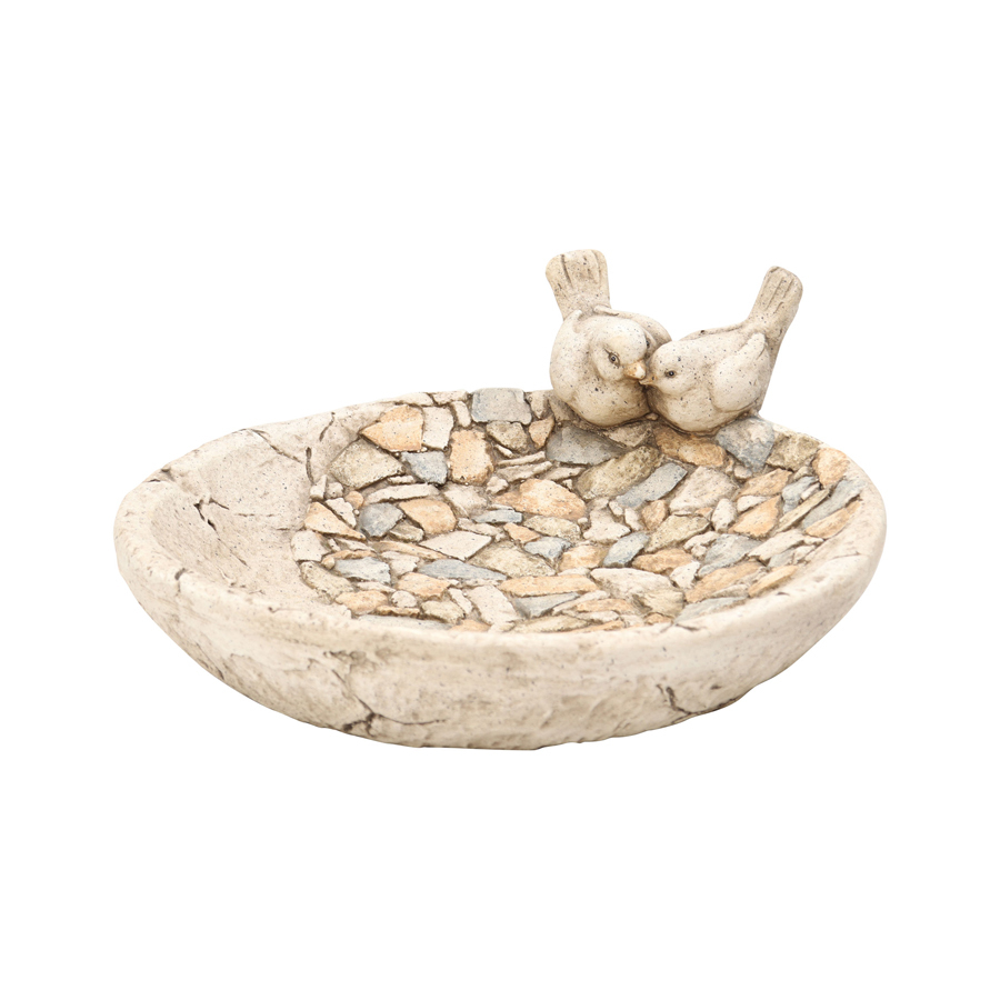 Willow &amp; Silk 42cm Magnesia Stoneware Bird Bath