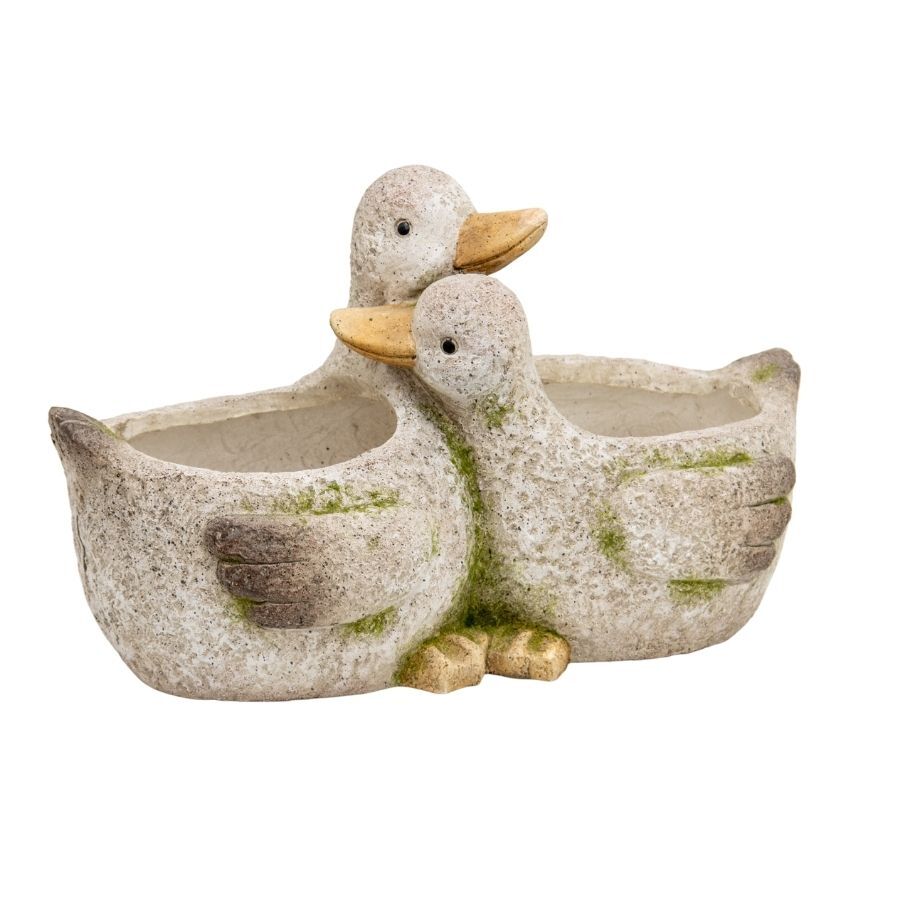 Animal Pot Cuddling Ducks Planter