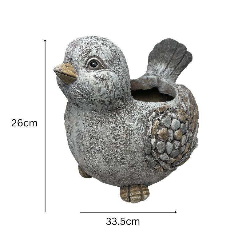 Willow &amp; Silk Magnesium 33cm Baby Bird Pot/Planter Garden Figurine 