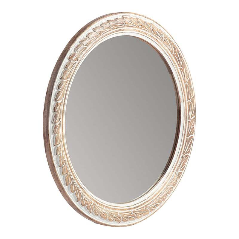 70 cm Mango Wood Round Wall Mirror