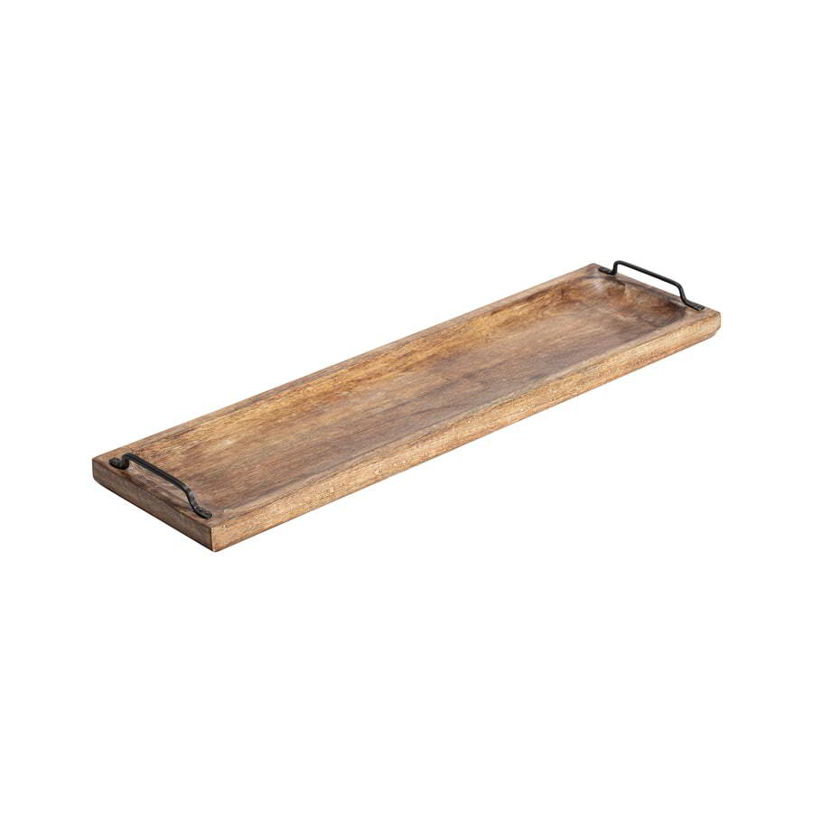 Willow &amp; Silk Handcrafted Mango Wood Tray w/ Handles