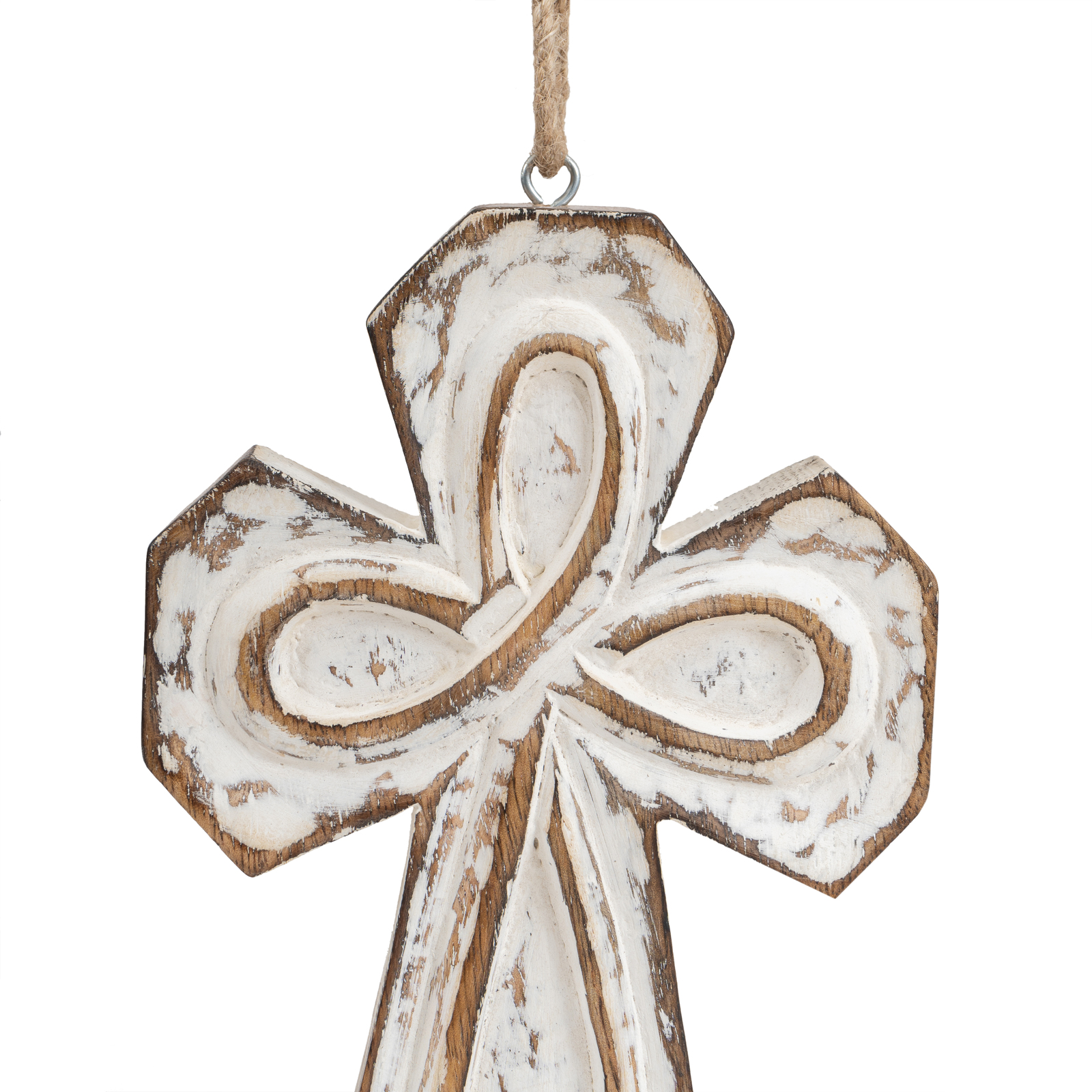 Willow &amp; Silk Religious Handmade 20cm Angle Cross Wall Art/ Hanging 