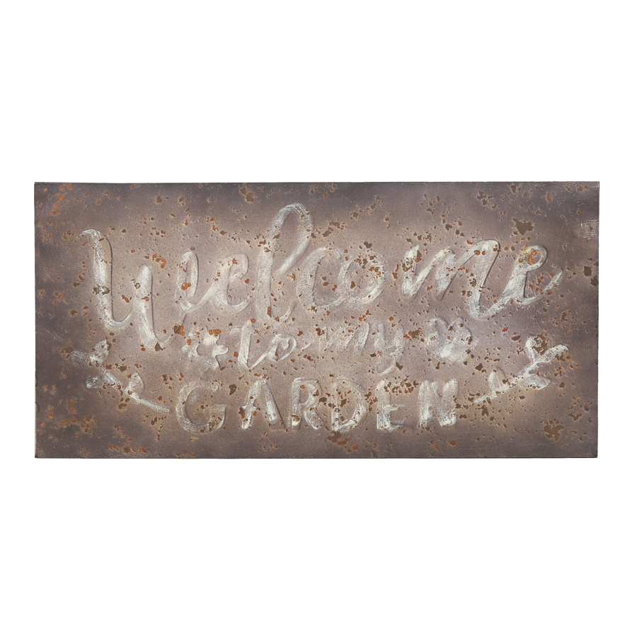 Willow &amp; Silk Rustic 61cm &#39;Welcome To My Garden&#39; Plaque Sign Wall Art