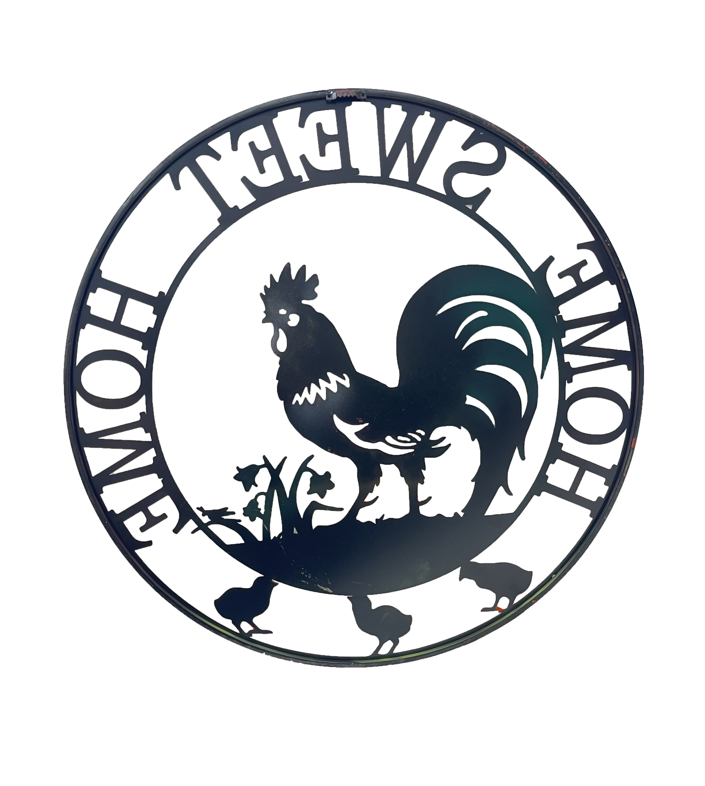 Willow &amp; Silk Laser-Cut 60cm Rooster/Chooks &#39;Home Sweet Home&#39; Sign Wall Art