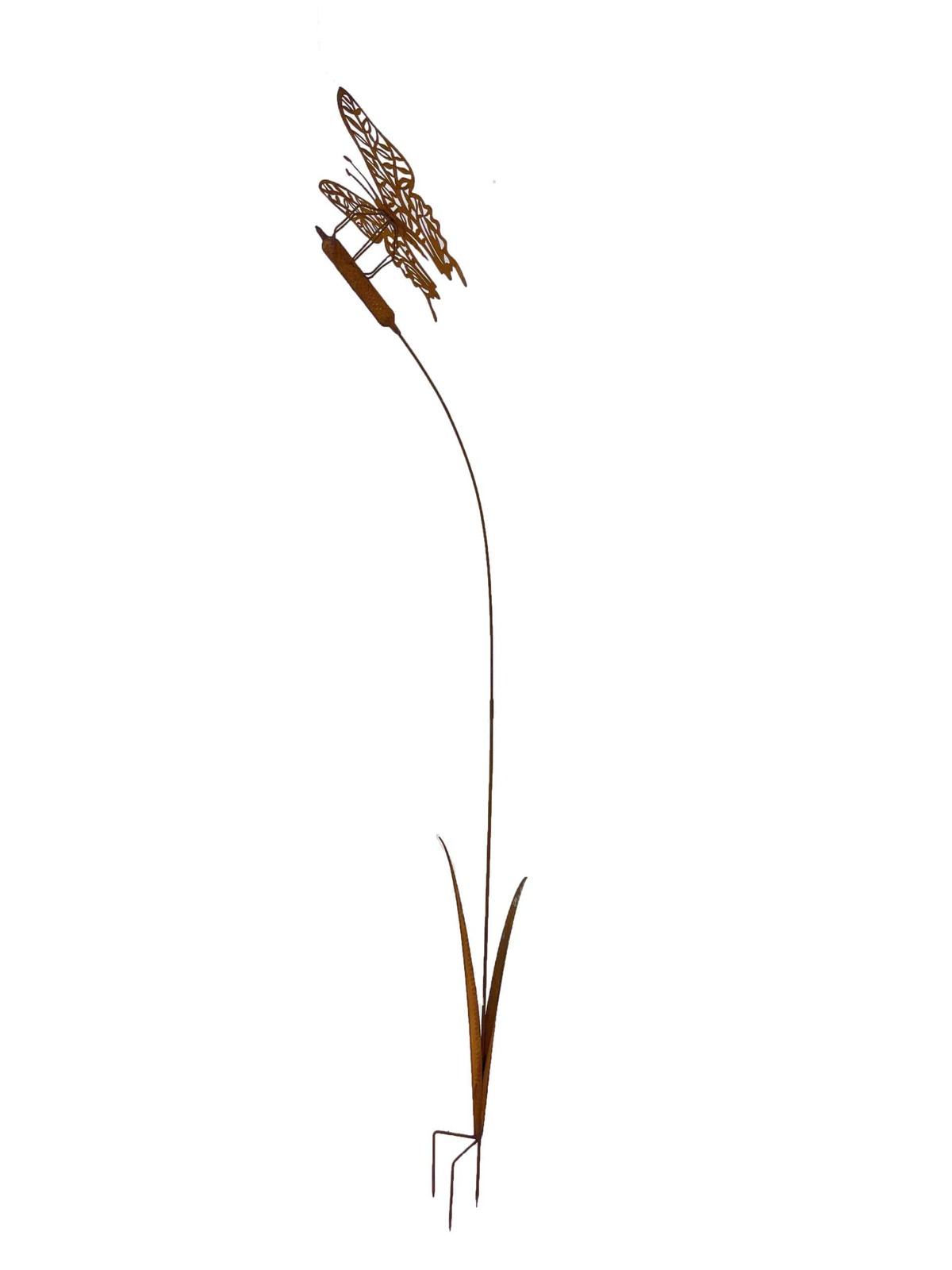 Willow &amp; Silk Metal 190cm Rustic Butterfly Garden Stake 