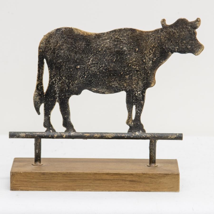 Willow &amp; Silk Metal 30cm Animal Cow Statue/Figurine