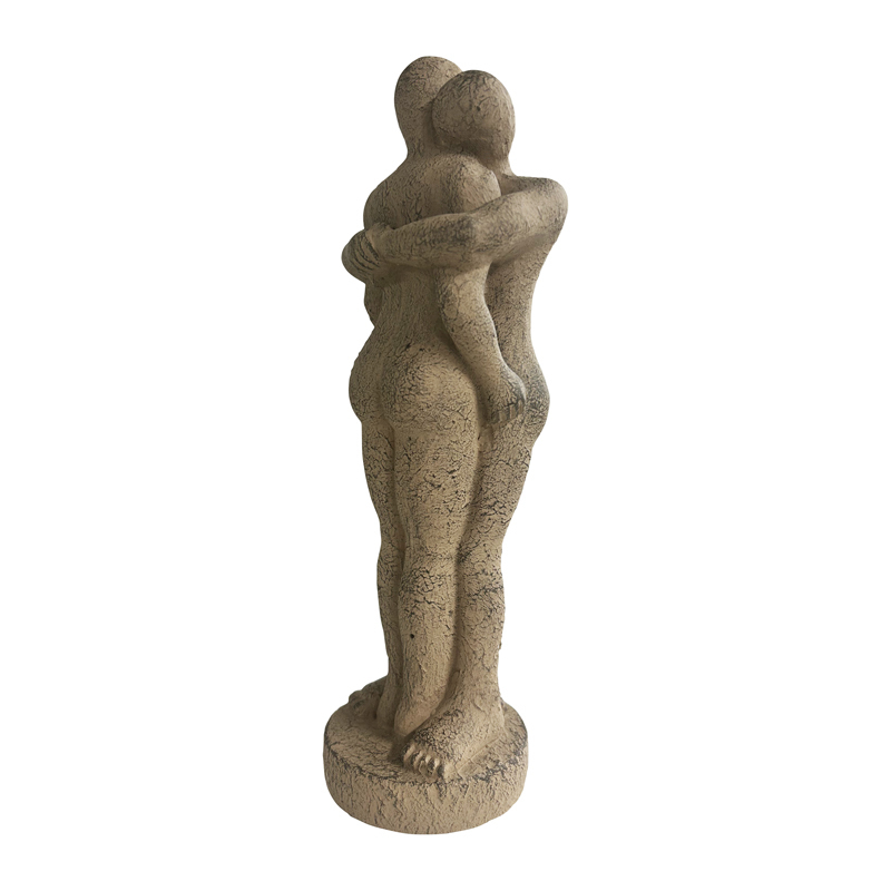 Willow &amp; Silk Cement 36cm Hugging Couple Statue On Base Ornament