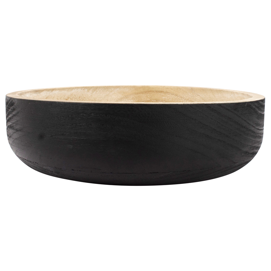 Willow &amp; Silk Round Black Wooden 29cm Dining Table Party Bowl