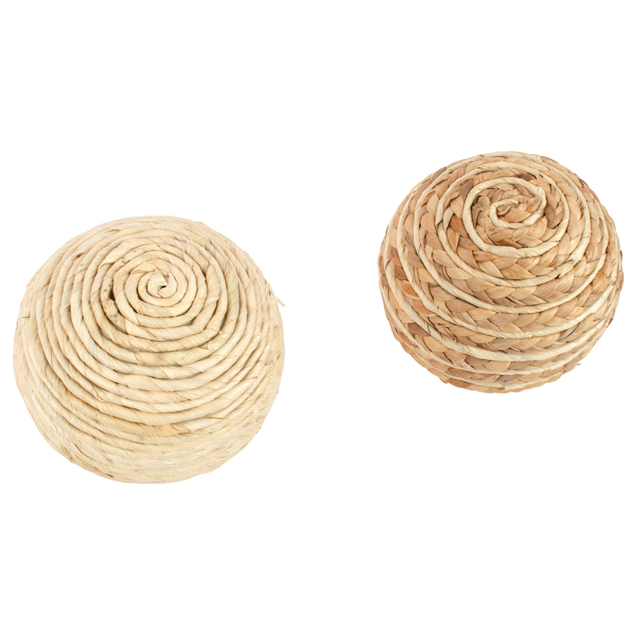 Willow &amp; Silk Handmade 14cm Set of 2 Weave Balls Home Ornament