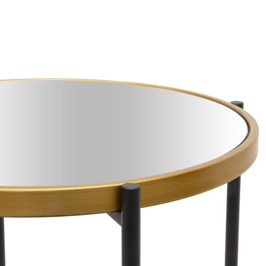 Aura Cross-Base Mirrored Side Table 35.5x50cm