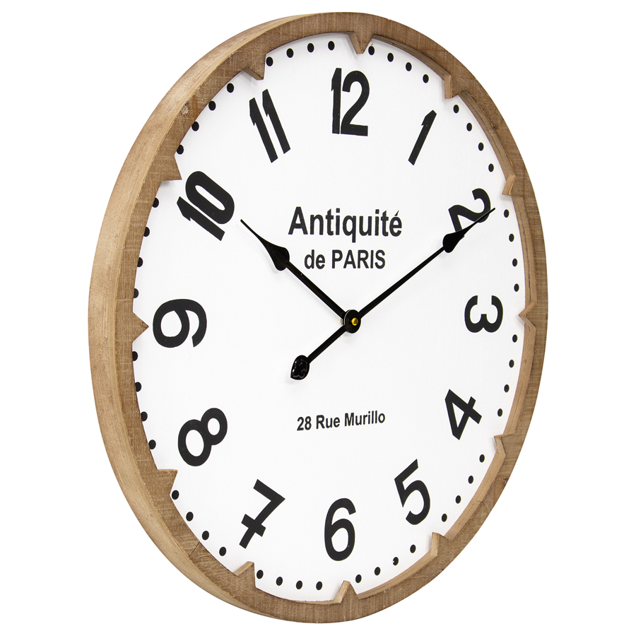 Willow &amp; Silk Wooden 60cm White &#39;Antique de Paris&#39; Wall Clock 