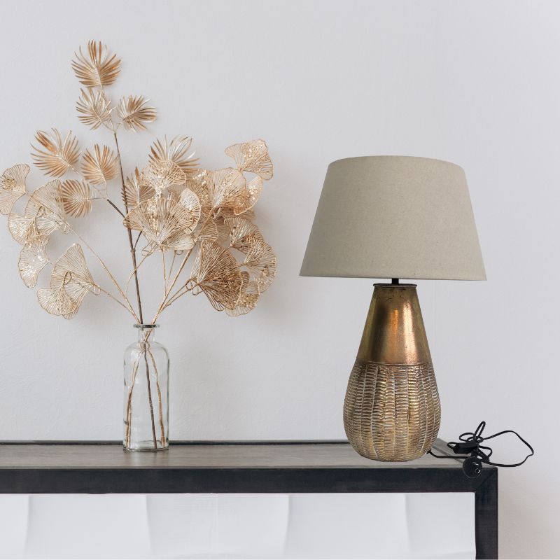 Willow &amp; Silk Metal Lustre Gold Table Lamp