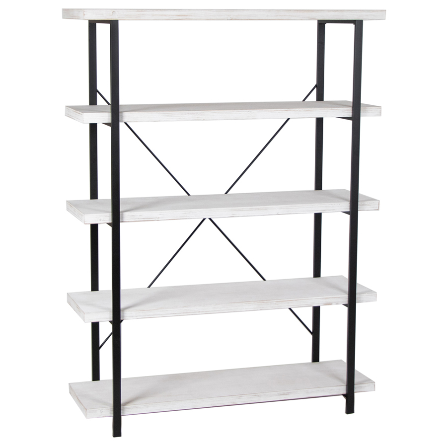 Willow & Silk Metal/Wooden 162cm Whitewash 5-Tier Shelf/Organiser ...