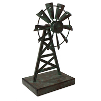 Willow &amp; Silk Metal 26cm Galvanised Windmill Table/Shelf Ornament