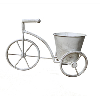 Willow &amp; Silk Metal 51cm White Tricycle w/ Bucket Garden Pot Planter