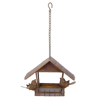 Willow &amp; Silk Metal 70cm Hanging Rust Garden Birdhouse w/2 Birds 