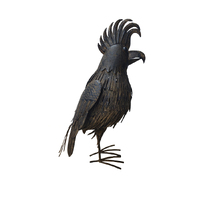 Willow &amp; Silk Metal 66cm Rustic Cockatoo Bird Garden Statue/Figurine