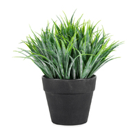 Willow &amp; Silk Potted Artificial 18cm Green Ponytail Grass/Plant in Pot 