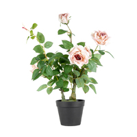 Willow &amp; Silk Artificial/Faux 65cm Lagerfield Rose Plant in Pot