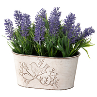 Willow &amp; Silk Artificial French Lavender Oval Pot Plant