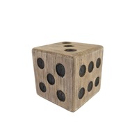 Willow &amp; Silk Wooden 13cm Natural/Black Square Dice Ornament