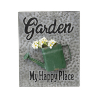 Willow &amp; Silk Plaque Sign 48cm &#39;My Happy Place - Garden&#39; Wall Art