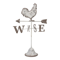 Willow &amp; Silk Zinc 64cm Rooster Weather Vane Arrow &#39;NESW&#39; Garden Ornament