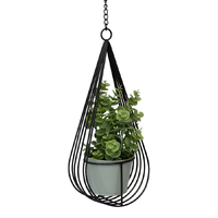 Black Hanging Cradle w/Pot &amp; Chain Planter