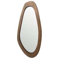 Large Asymmetric Wood-Framed Wall Mirror 85cm