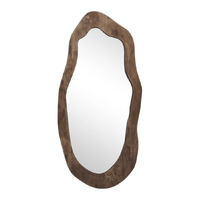 Willow &amp; Silk Wood-Framed Large 100x49cm Mid-Century Asymmetric Wall Mirror