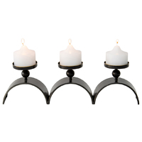 Willow &amp; Silk Metal 47cm Copper 3 Arch Pillar Candle Holder