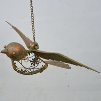 Large Metal Hanging Robin Ornament