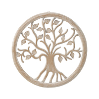 Willow &amp; Silk Handmade Wooden 40cm Round Tree-of-Life Wall Art