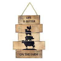 Willow &amp; Silk Hanging 40cm &#39;Life is Better On The Farm&#39; Sign Wall Art