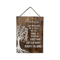 Willow &amp; Silk Handmade Wooden 30cm &#39;Family Love Theme&#39; Tree Sign Wall Art