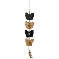 Willow &amp; Silk Handmade Hanging 95cm Wooden Butterflies &#39;Home&#39; Sign Wall Art