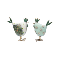 Willow &amp; Silk Metal 41cm Set of 2 Chook w/ Polka Dots Ornament