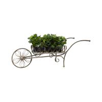 Willow &amp; Silk Steel 135cm Rustic Wheelbarrow Garden Pot/Planter 