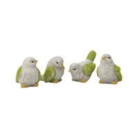 Willow &amp; Silk Colourful Birds Decor Ornament Set of 4