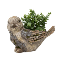 Willow &amp; Silk Magnesium Crafted 36cm Pirched Bird Garden Pot/Planter