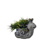 Willow &amp; Silk Polyresin 33.5cm Happy Snail Garden/ Home Pot Planter