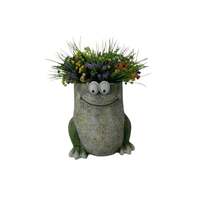 Willow &amp; Silk Polyresin 26.5cm Quirky Frog Garden Pot Planter 